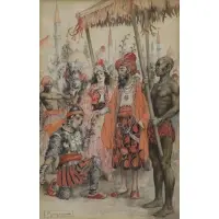 William Berger, The Tale of Clever Hassan, Watercolor "The Tale of Clever Hassan"