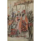 William Berger, The Tale of Clever Hassan, Watercolor "The Tale of Clever Hassan"