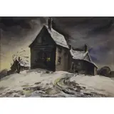 Henry Gasser, Winter Scene, Watercolor
