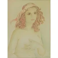 Marie V Marevna, Young Beauty, Watercolor