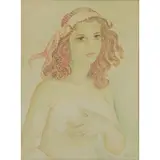 Marie V Marevna, Young Beauty, Watercolor