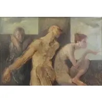 Garfield Hunter Jones, Three Figures, 1957, Oil on Canvas