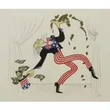 Uncle Sam by Al Hirschfeld, Color Lithograph "Uncle Sam" Pencil signed lower right, numbered 87/125 lower left, sold Apr 2018