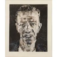 Chuck. Woodcut in Colors "Alex" Close, Ed, Pencil signed and dated lower right, numbered 26/75 lower left