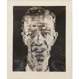 Ed by Chuck. Woodcut in Colors "Alex" Close, Pencil signed and dated lower right, numbered 26/75 lower left, sold Apr 2018