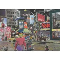 Timothy Gaydos, Times Square, Pastel on Paper