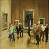 Elaine Coffee, Studying the Masters, Oil on Canvas