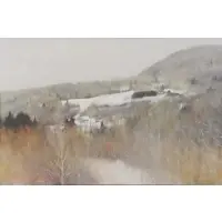 Barbara Wylan, Mountain Farm in Winter, 2000, Acrylic on Canvas