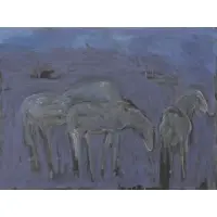 Theodore Waddell, Madison Horses Dr. #9, 1991, Oil and Graphite on Paper