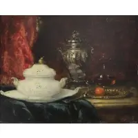 Gustave Barrier, Still Life, Oil on Panel