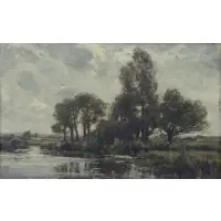 José Weiss, On the Thames, Oil on Wood Panel