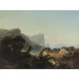 Johann Carmiencke, Italian Landscape, Oil on Canvas