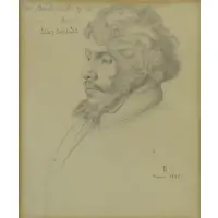 Theodor Rehbenitz, Portrait of Elias Bar-Daniel, 1840, Pencil on Paper