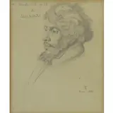 Theodor Rehbenitz, Portrait of Elias Bar-Daniel, 1840, Pencil on Paper