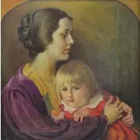 A Modern Madonna by Paul Swan, 1931, Oil on Canvas "A Modern Madonna" 1931 Signed and dated lower right, sold Mar 2018