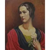 Paul Swan, Portrait of a Woman with a Flower, 1959