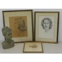 44 lower left, sight - 13 by Paul. Four Swan, Three Works on Paper Together with a Plaster Bust, sold Mar 2018