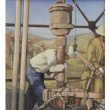 Polly Hoffman, Oil Rig Workers, Oil on Canvas