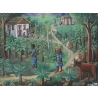 Biguad Wilson, Farm Scene, Oil on Board