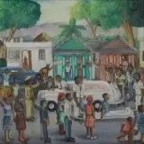 Biguad Wilson, Ambulance Arrives, Oil on Board