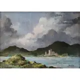 John Hulse, Irish Castle, 1958, Oil on Board