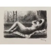 Odalisque by Pierre-Auguste Renoir, Lithograph "Odalisque", sold Feb 2018