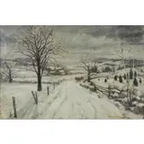 Matthew Kalmenoff, Winter Scene, Oil on Canvas