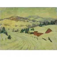 Matthew Kalmenoff, Winter Landscape, Oil on Canvas