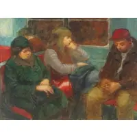 Max Ginsberg, Subway Trip, Oil on Canvas
