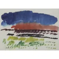 Landscape by Siegward Sprotte, Watercolor on Paper, sold Feb 2018