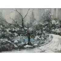 Leon Louis Dolice, Central Park, Oil on Canvas