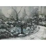 Leon Louis Dolice, Central Park, Oil on Canvas