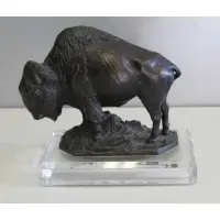 E. Kathleen Wheeler, Buffalo Sculpture, Bronze Buffalo Sculpture