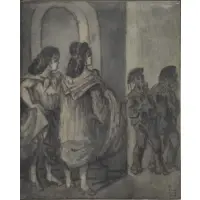 Constantin Guys, Filles et Marins, Ink Wash