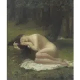 Charles Wyatt Eaton, Nude Sleeping in the Forest, Oil on Canvas