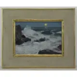 Howard Butler, Moonlit Seascape, Oil on Board