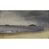 Peter Cook, Beach at Popham, Maine, 1968, Oil on Board "Beach at Popham, Maine" 1968