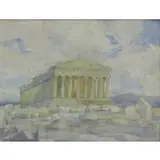 Ludmila Morozova, Parthenon, Athens, Greece, 1964, Oil on Board