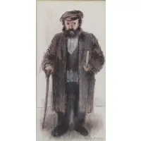 Tully Filmus, Mendele, Pastel on Paper