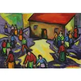 Maxim Bugzester, Bucket Brigade, Oil on Board