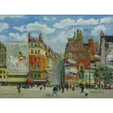 Stephen Goosson, La Place Blanch Pigalle, Oil on Board