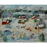 Charles Cobelle, Winter Scene, Oil on Canvas