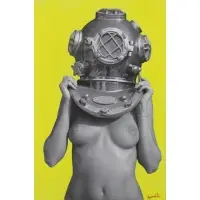 Victor Spinelli, Diver Up Yellow Fever, Acrylic Over Photographic Print on Canvas