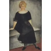 Simka Simkhovitch, Lady in Black, Watercolor