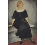 Simka Simkhovitch, Lady in Black, Watercolor
