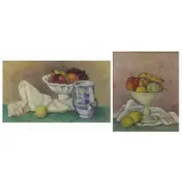 Simka Simkhovitch, Still Life with Lemon, 1930, Two Oil on Canvas Still Lifes