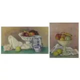 Simka Simkhovitch, Still Life with Lemon, 1930, Two Oil on Canvas Still Lifes