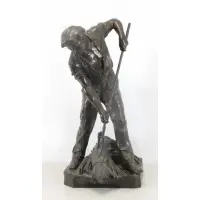 Emile Picault, Emile Picault (French, 1833-1915), Large Bronze Sculpture of a Peasant