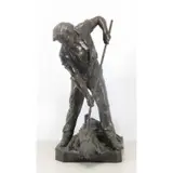 Emile Picault, Emile Picault (French, 1833-1915), Large Bronze Sculpture of a Peasant