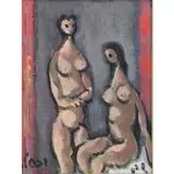 Jacob Wexler, Nude Couple, Oil On Canvas